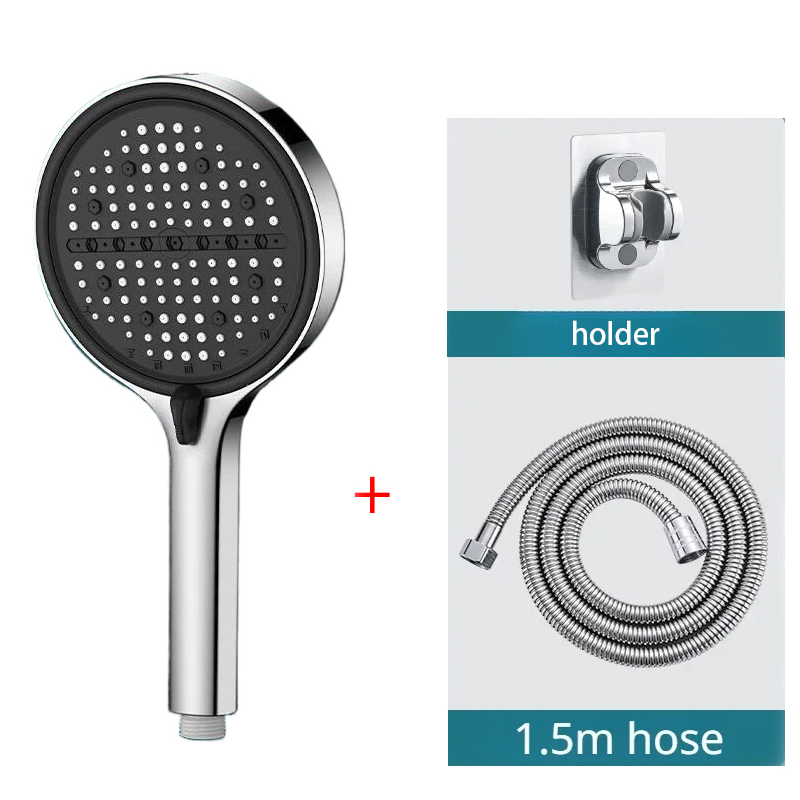 High Pressure Shower Head Handheld - 3 adet banyo duş başlığı gümüş