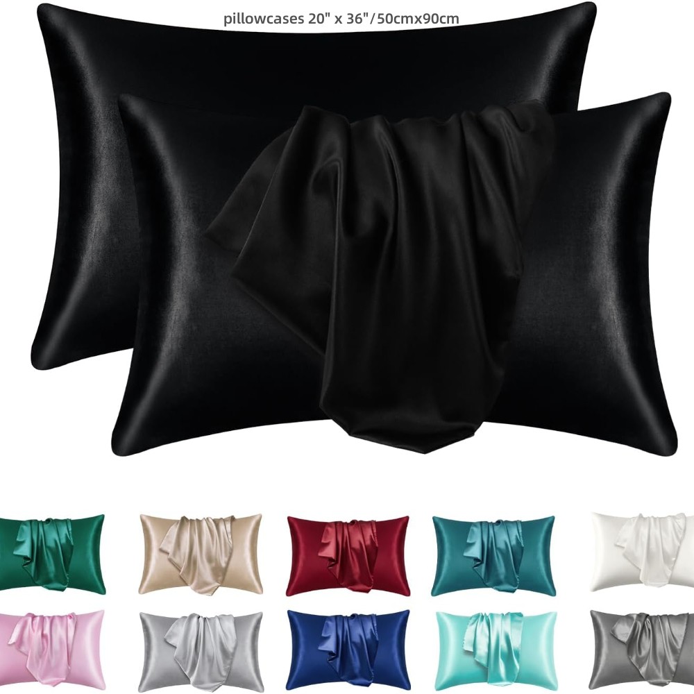Satin Silk Pillowcase Hair Skin - Saç ve Cilt için 2'li Paket