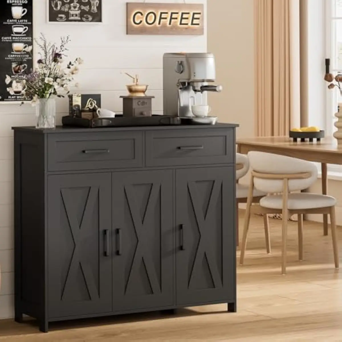 Storage & Organization - Çekmeceli Kahve Barı Depolama Dolabı, Mutfak