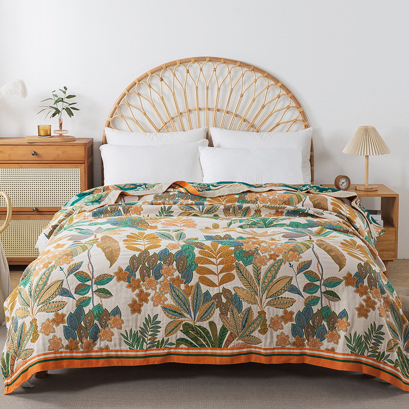 Muslin Cotton Bedspread - Yatakta Muslin Gazlı Bez Yatak Örtüsü