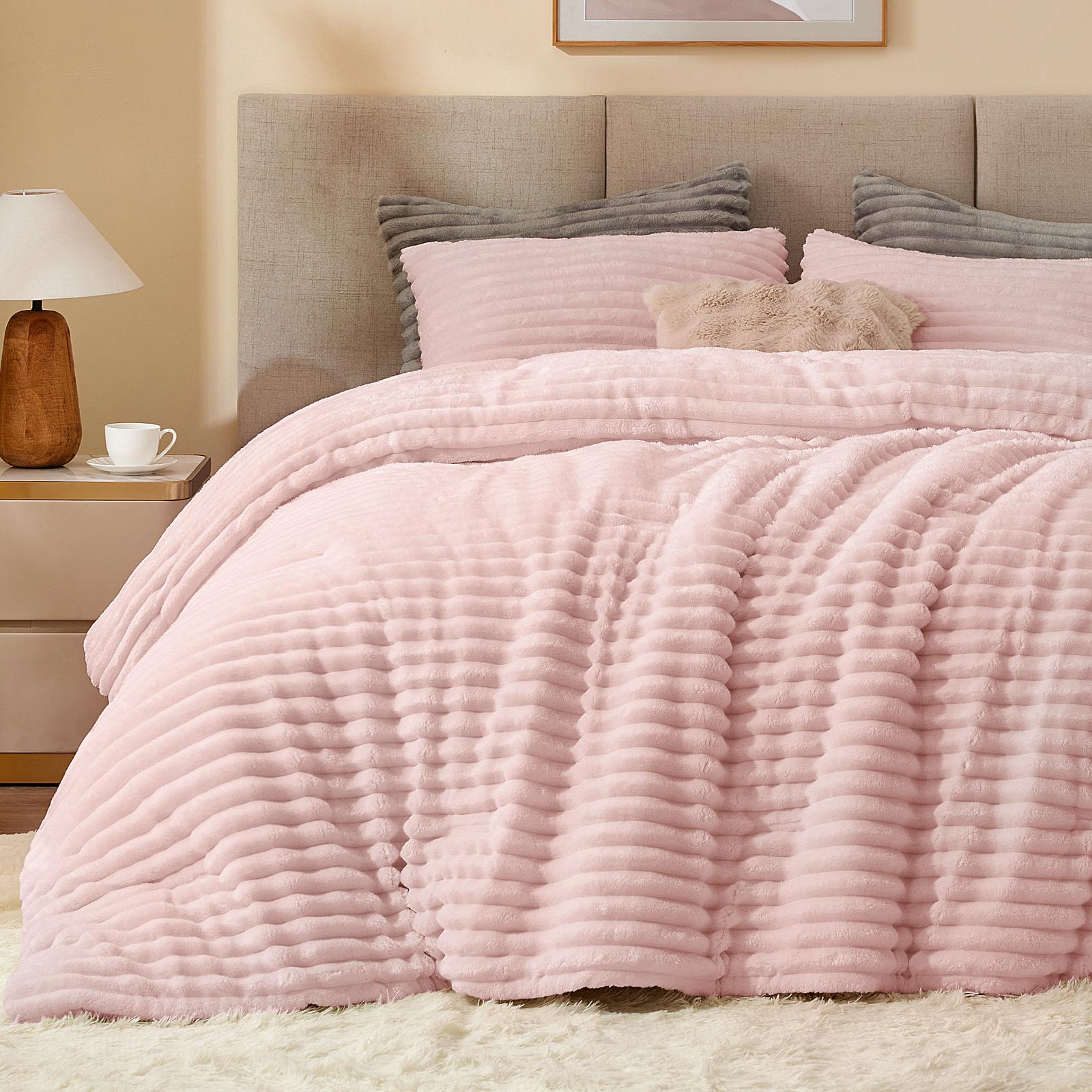 Fluffy Fleece Comforter King Size - Süper Yumuşak, Tüylü Polar Yorgan Takımı,
