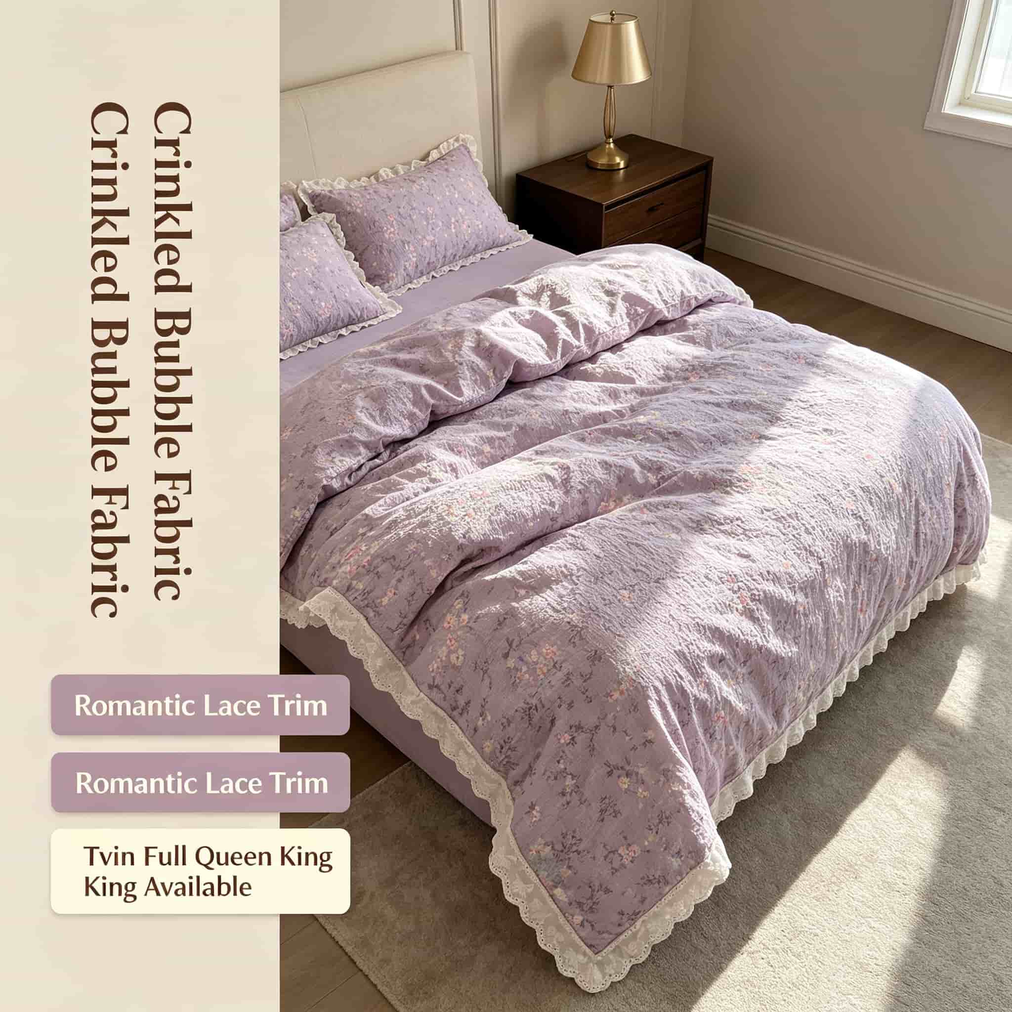 Fırfırlı Dantel Detaylı Çiçek  - Aesthetic Floral Duvet Cover incelemesi ve fiyatı