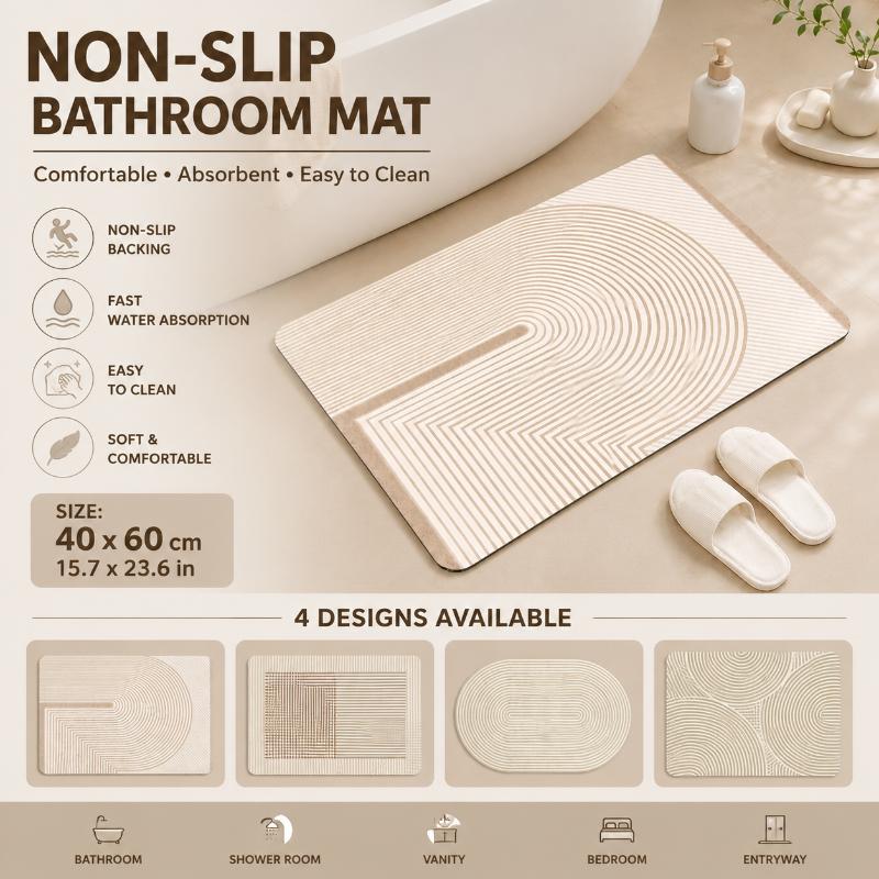 Bej Çizgili Diatomit Banyo Pas - Quick Dry Diatomite Bath Mat incelemesi ve fiyatı